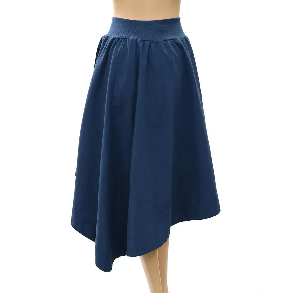 Free People Free-Est Annette Baby Midi Skirt Asymmetrical Cotton Solid S 288778